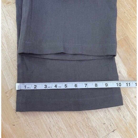 Eileen Fisher Trouser Heavy Linen Wide Leg Trouser Grey Relax Casual Size 6 EUC - Picture 14 of 14